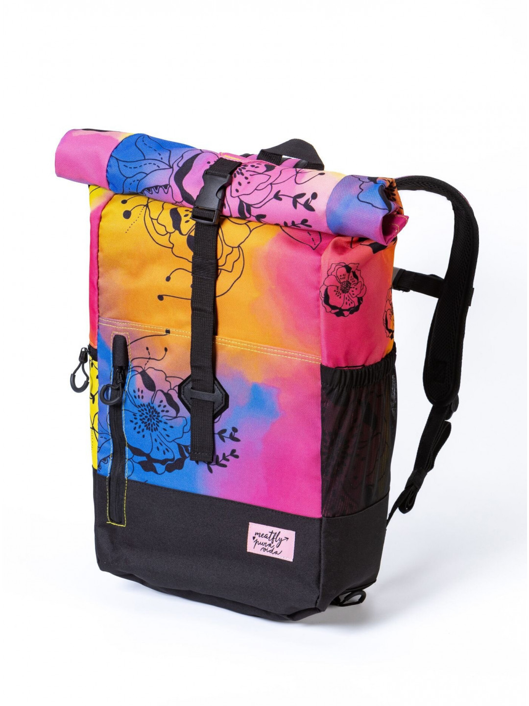 Meatfly batoh X Pura Vida Holler Peach Flowers 28 L Růžová Objem 28 L
